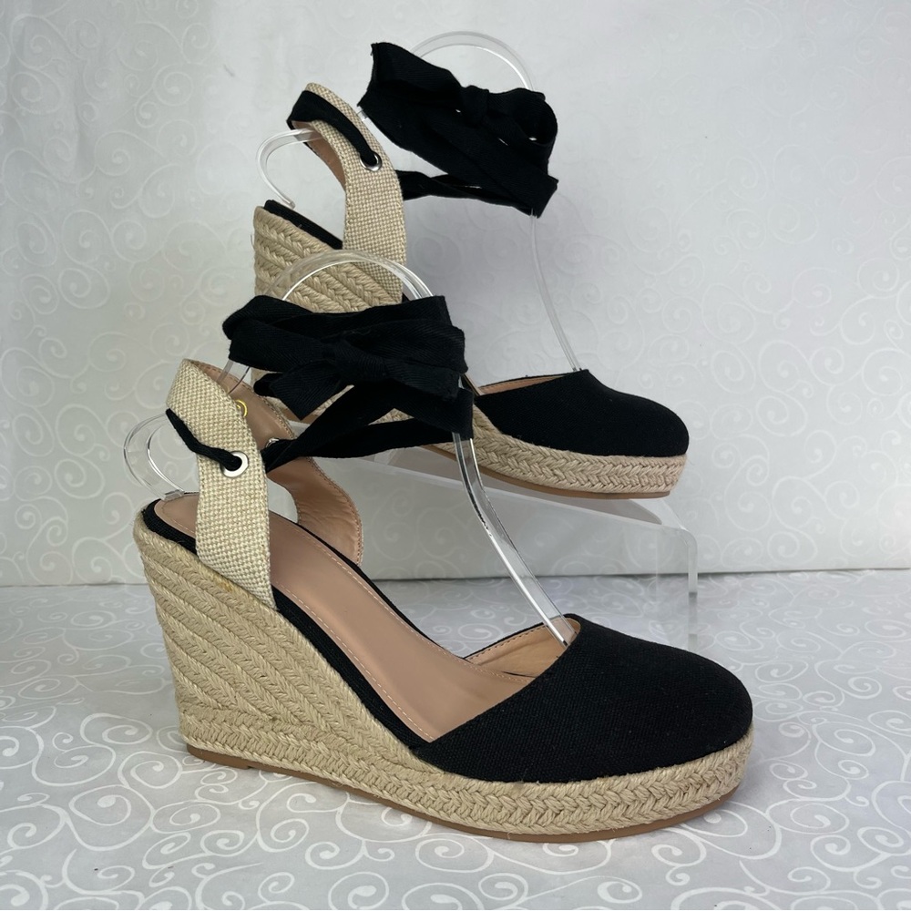 Espadrilles Wedges 4”  Platform by  ZBY for Women Black Size 8 Regular Used
